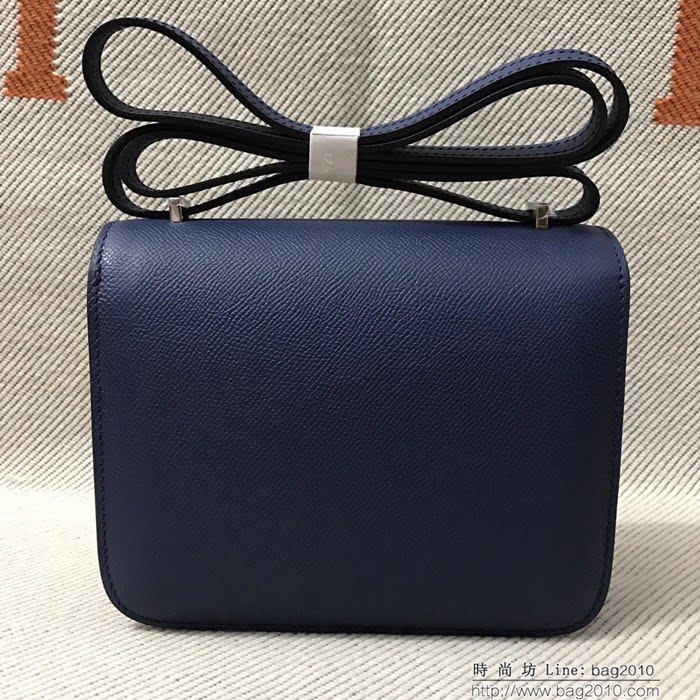 HERMES愛馬仕 H空姐包 進口原廠EP皮 頂級蜜蠟製作 街拍必備單品 寶蘭金銀 單肩斜挎包  Ama1569